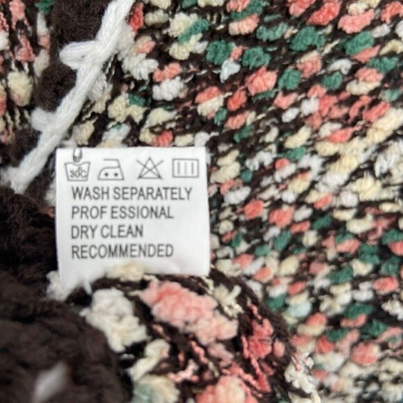 Sofia Camica Crocheted Sweater Vest Toggle & Flower Closure Multicolor S/M - Picture 12 of 12